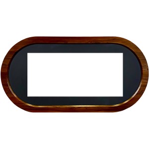 Каминокомплект Ellipse - Черный (ширина 1450 мм) с очагом Vision 42 LOG LED