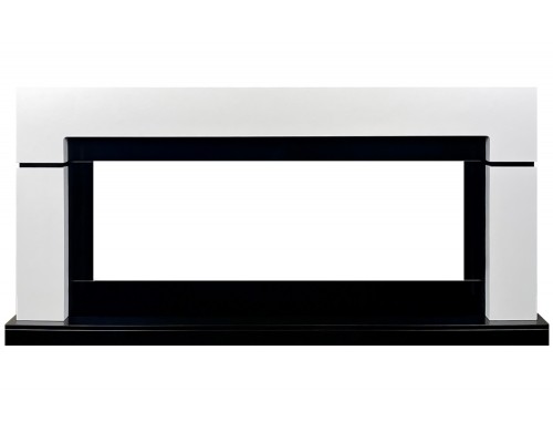Каминокомплект Lindos - Белый с черным (Ширина 1470мм) с очагом Vision 42 LOG LED