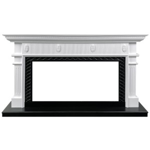 Каминокомплект Carlyle - Белый с черным с очагом Vision 42 LED