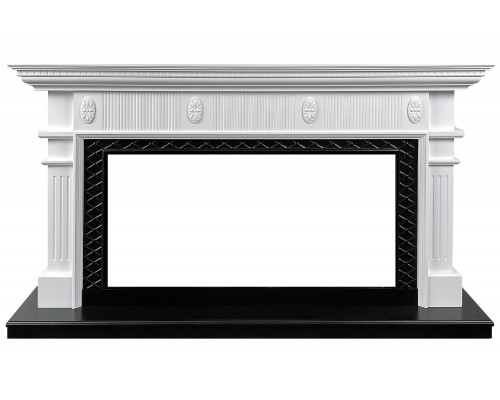 Каминокомплект Carlyle - Белый с черным с очагом Vision 42 LED