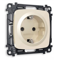 Розетка с заземлением и со шторкой, без рамки Ambrella Volt MO307010 Quant