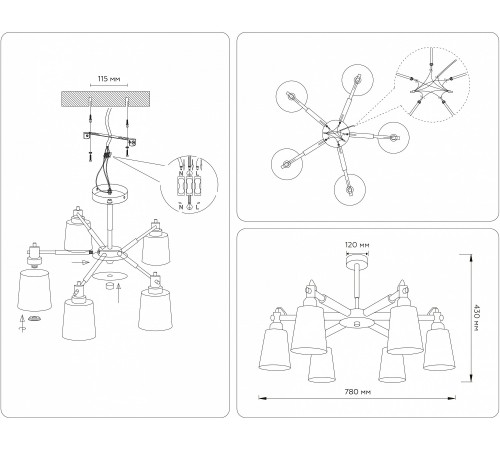 Люстра на штанге Ambrella Light TR82211 TR