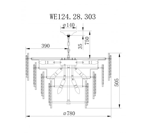 Подвесной светильник Wertmark WE124.28.303 Agati
