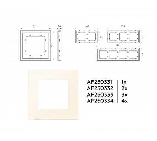 Рамка на 4 поста Ambrella Volt AF250334 Qubi