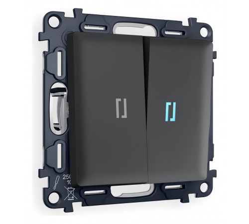 Выключатель двухклавишный с подсветкой без рамки Ambrella Volt MA904020 Quant