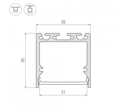 Профиль накладной Arlight 036253 SL-LINE