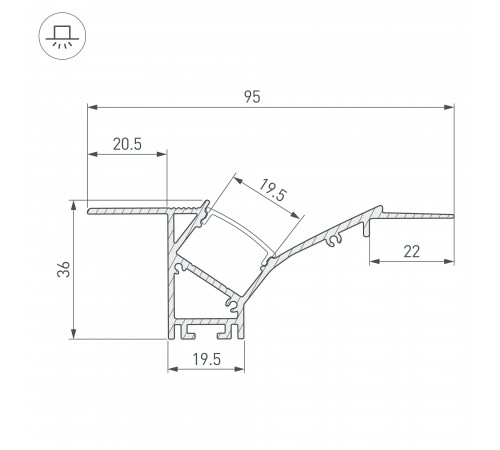 Профиль встраиваемый Arlight 039949 ARH-FANTOM