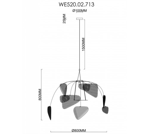 Подвесной светильник Wertmark WE520.02.713 Palma