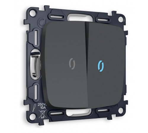 Выключатель двухклавишный с подсветкой без рамки Ambrella Volt MO904020 Quant