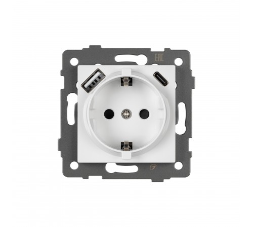 Розетка с заземлением и 2хUSB type A и C, без рамки Arlight 49822 SCT