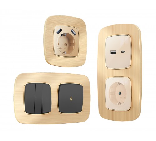 Рамка на 2 поста Ambrella Volt OF580302 Radian Металл