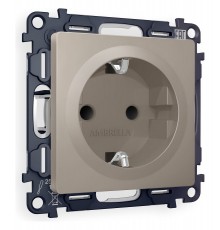 Розетка с заземлением и со шторкой, без рамки Ambrella Volt MA367010 Quant