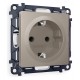 Розетка с заземлением и со шторкой, без рамки Ambrella Volt MA367010 Quant
