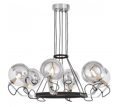 Подвесная люстра LUMINA DECO LDP 9110-6 BK+CHR MARSEO
