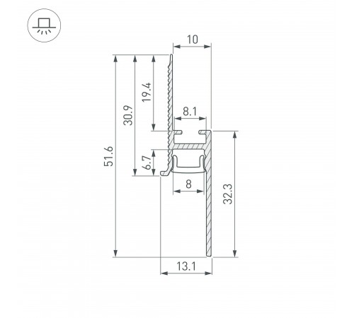 Профиль для плинтусов Arlight 048685 FANTOM