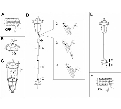 Наземный высокий светильник Eglo ПРОМО 22995 Laterna 5