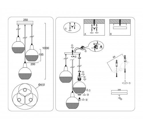 Подвесной светильник Ambrella Light TR8505 TR