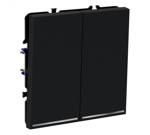 Выключатель двухклавишный с подсветкой без рамки Voltum VLS020207 S70