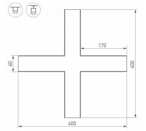 Соединитель угловой X-образный накладной Arlight 030143 S-LUX
