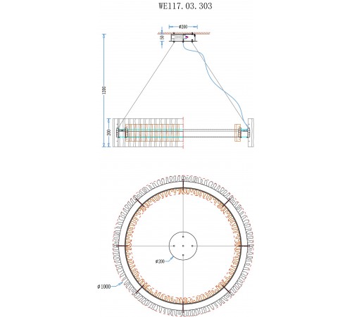 Подвесной светильник Wertmark WE117.03.303 Patricia