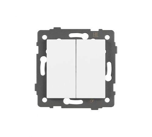 Выключатель двухклавишный без рамки Arlight 49887 SWT