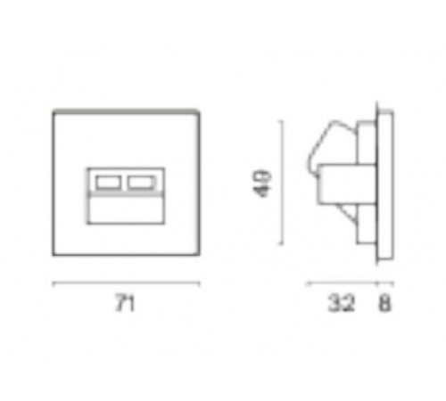 Розетка двойная Ethernet RJ-45 без рамки Voltum VLS060207 S70