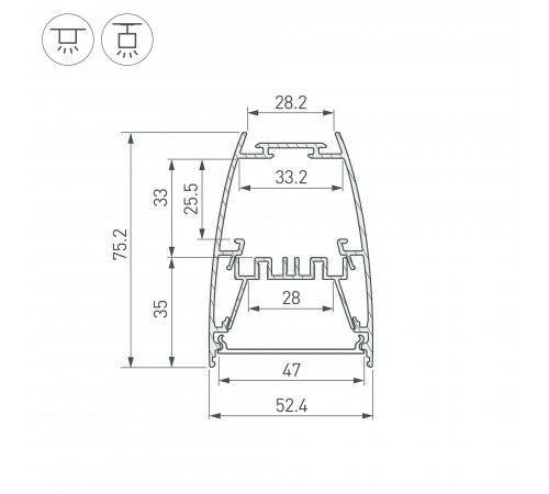 Профиль накладной Arlight 044885 ARH-LINE