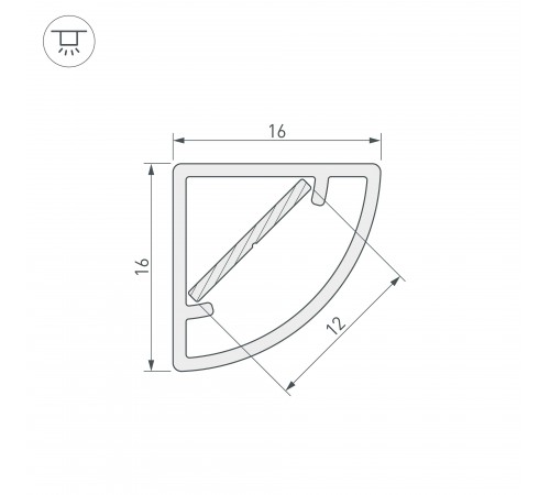 Профиль Arlight 023166 WPH-KANT-H16-2000 OPAL