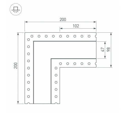 Соединитель угловой L-образный накладной Arlight 030106 S-LUX