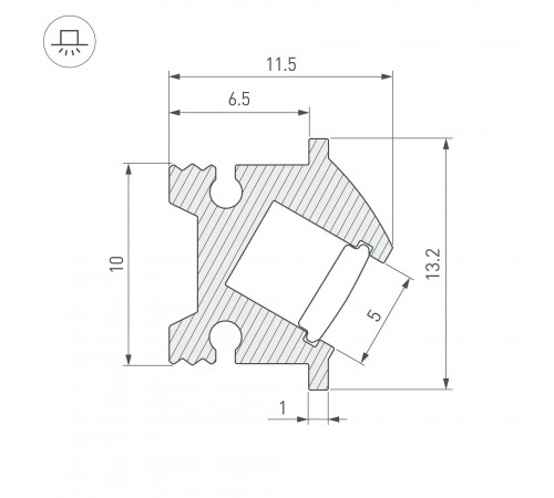Профиль встраиваемый угловой внутренний Arlight 045329 SL-BEVEL