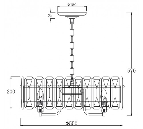 Подвесной светильник Escada 2115/8S Chrome Nerissa