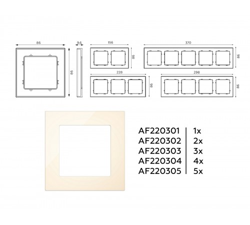 Рамка на 2 поста Ambrella Volt AF220302 Techno