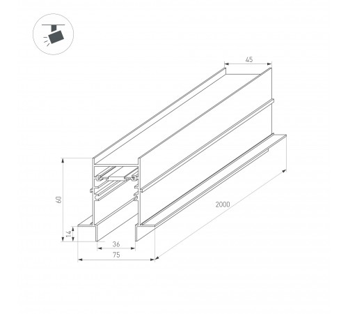 Трек встраиваемый Arlight 034679 MAG-45