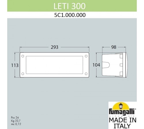 Встраиваемый светильник Fumagalli 5C1.000.000.AYF1R Leti