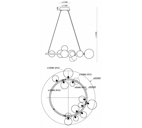 Подвесная люстра MyFar MR2041-14P George