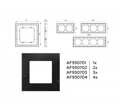 Рамка на 1 пост Ambrella Volt AF930701 Grand