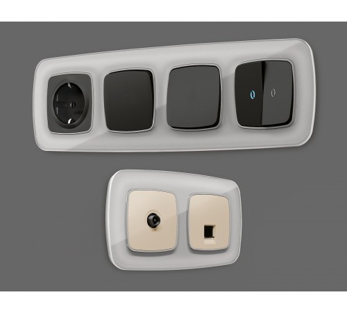 Рамка на 4 поста Ambrella Volt OF320404 Radian Стекло органическое