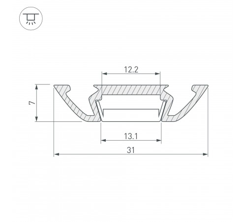 Профиль накладной Arlight 13215 PHS-A-2000 ANOD