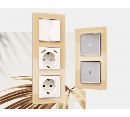 Рамка на 4 поста Ambrella Volt AF330604 Platos Стекло органическое