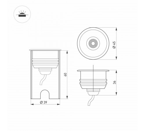 Встраиваемый в дорогу светильник Arlight 047698 KT-AQUA