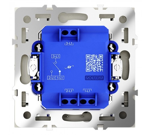 Выключатель проходной одноклавишный с подсветкой без рамки Voltum VLS010405 S70
