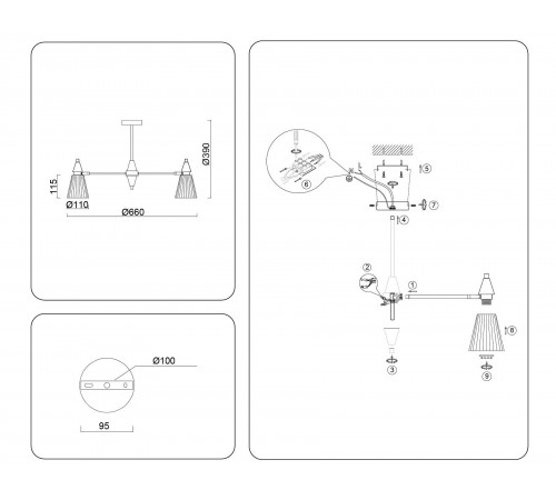 Люстра на штанге Ambrella Light LH58114 LH