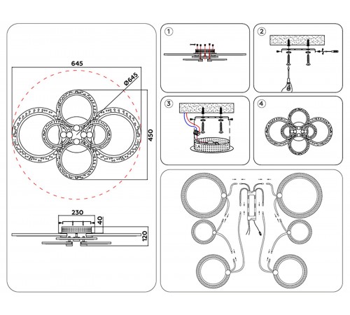 Потолочная люстра Ambrella Light FA4065 FA