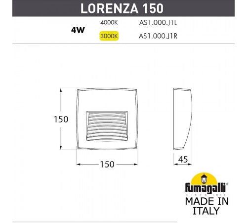 Накладной светильник Fumagalli AS1.000.000.LXJ1L Lorenza