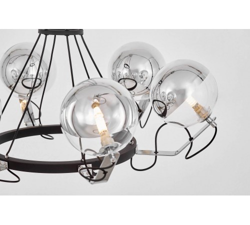 Подвесная люстра LUMINA DECO LDP 9110-6 BK+CHR MARSEO