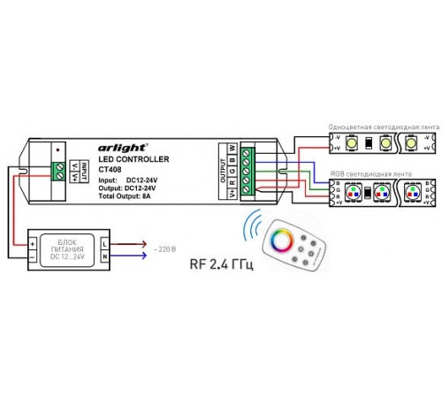 Контроллер-регулятор цвета RGBW Arlight 021606
