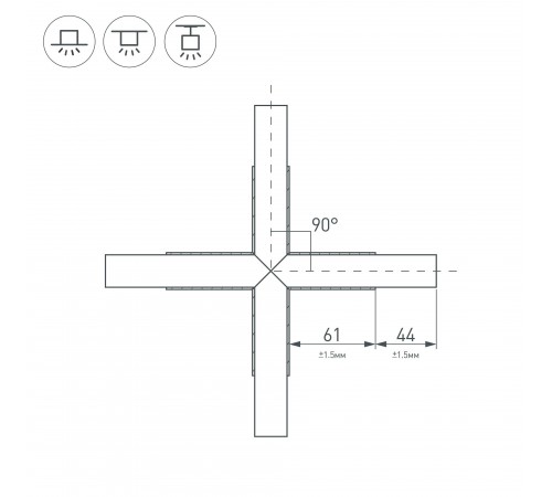 Соединитель угловой X-образный накладной Arlight 026244 KLUS