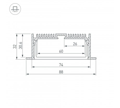 Профиль встраиваемый Arlight 019315 SL-LINIA88-F-2000 ANOD