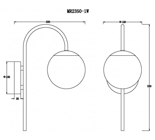 Бра MyFar MR2350-1W Cassia