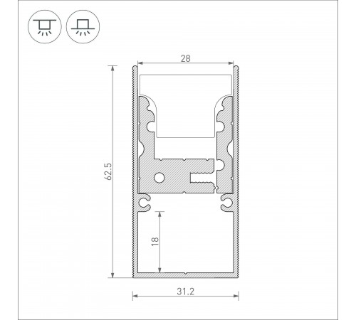 Профиль-держатель накладной Arlight 039471 FLOOR